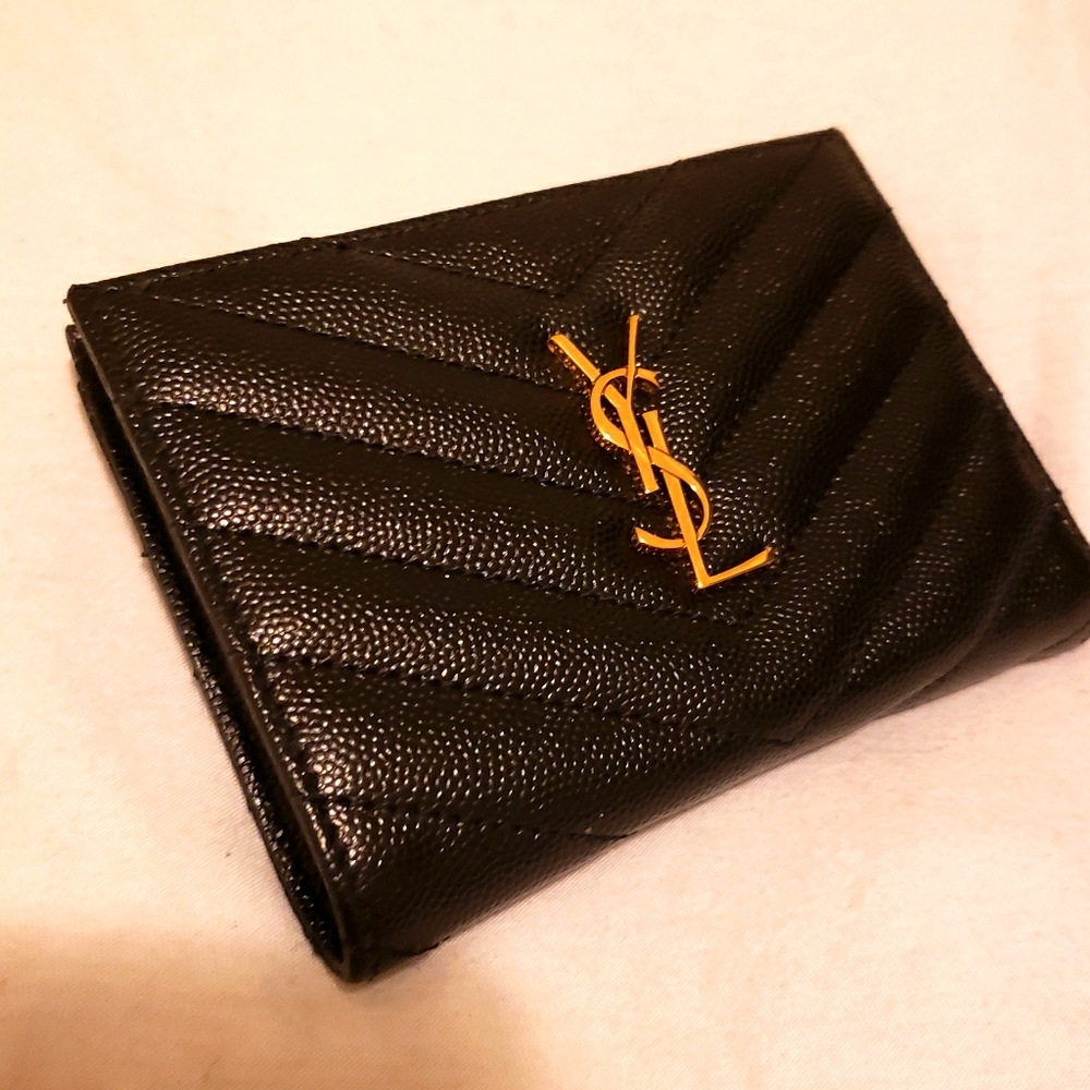 Yves Saint Laurent monogram textured wallet